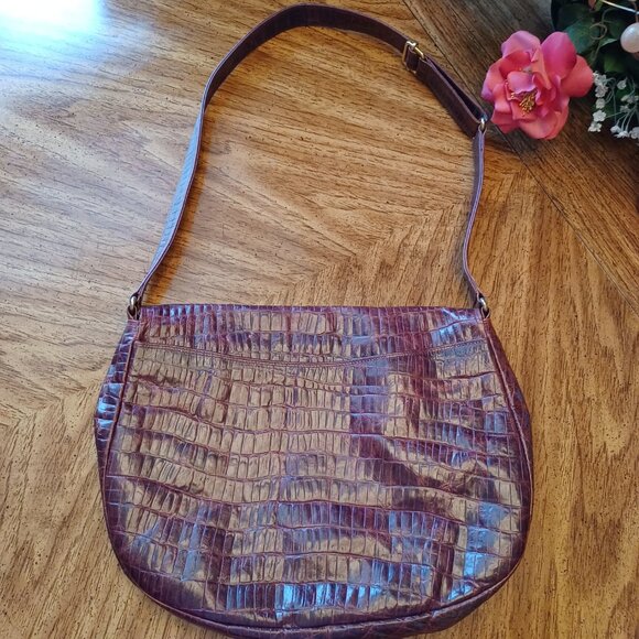 Antonio Scepi Brown Crocodile Leather Saddle Messenger Bsg - Picture 12 of 16